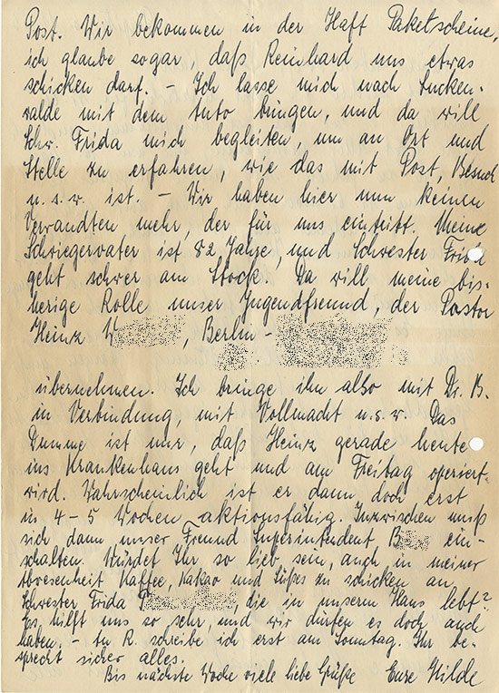 Brief von Hilde Großmann an Lore Brodhäcker | Teupitz 1963