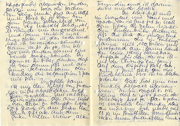 Brief von Dr. Renate Großmann an Lore Brodhäcker | Zossen 1965