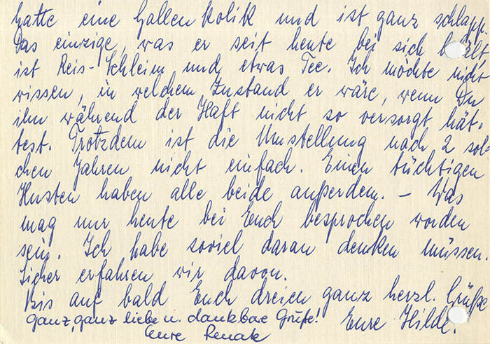 Brief von Hilde Großmann an Lore Brodhäcker | Teupitz 1965