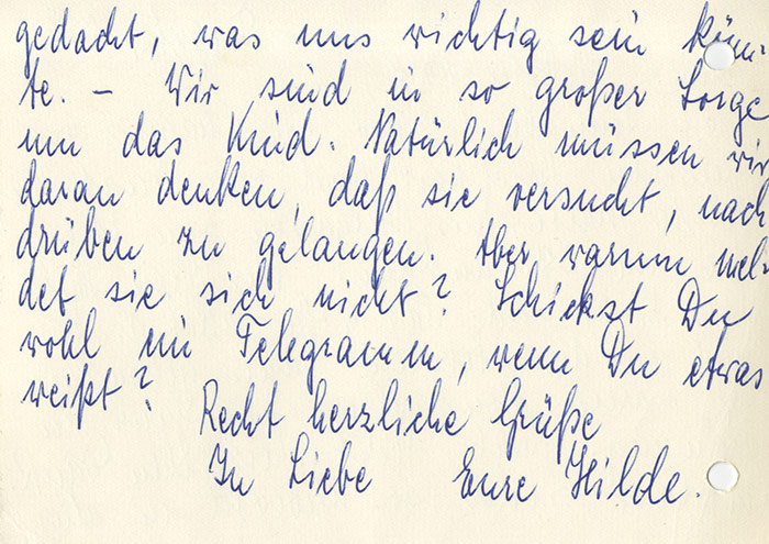 Brief von Hilde Großmann an Lore Brodhäcker | Teupitz 1967