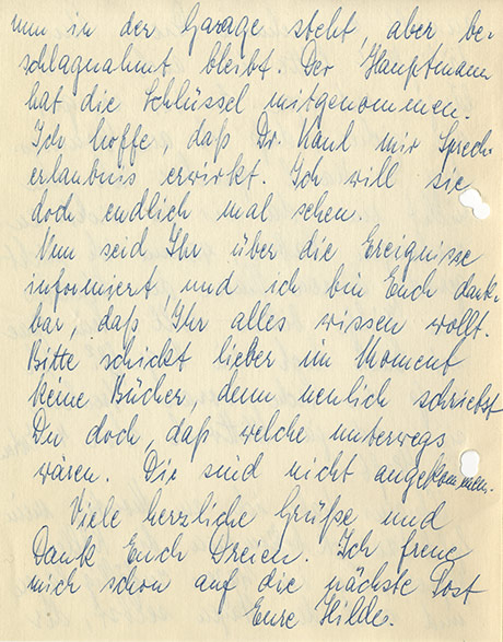 Brief von Hilde Großmann an Lore Brodhäcker